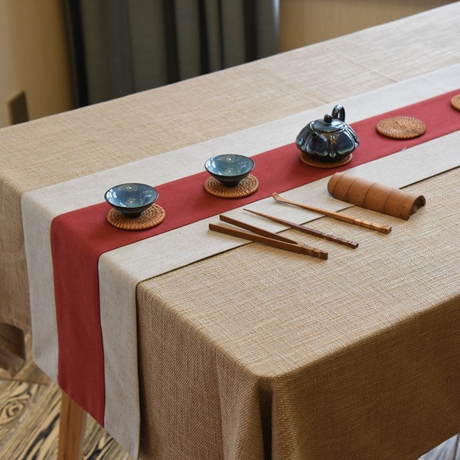 Zen inspiriran kineskim stilom čajni stolni trkač, podmetač za čaj i dekoracija u minimalističkom japanskom stilu, retro