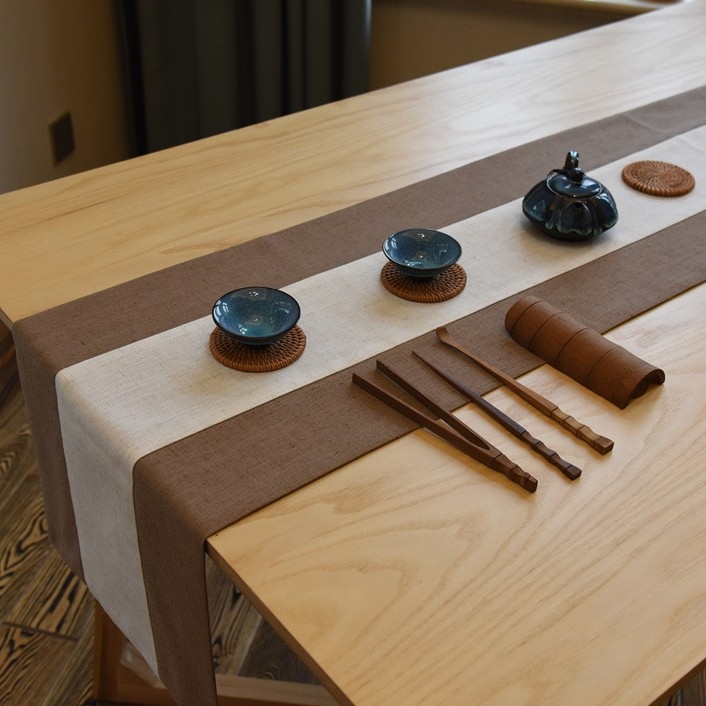 Zen inspiriran kineskim stilom čajni stolni trkač, podmetač za čaj i dekoracija u minimalističkom japanskom stilu, retro