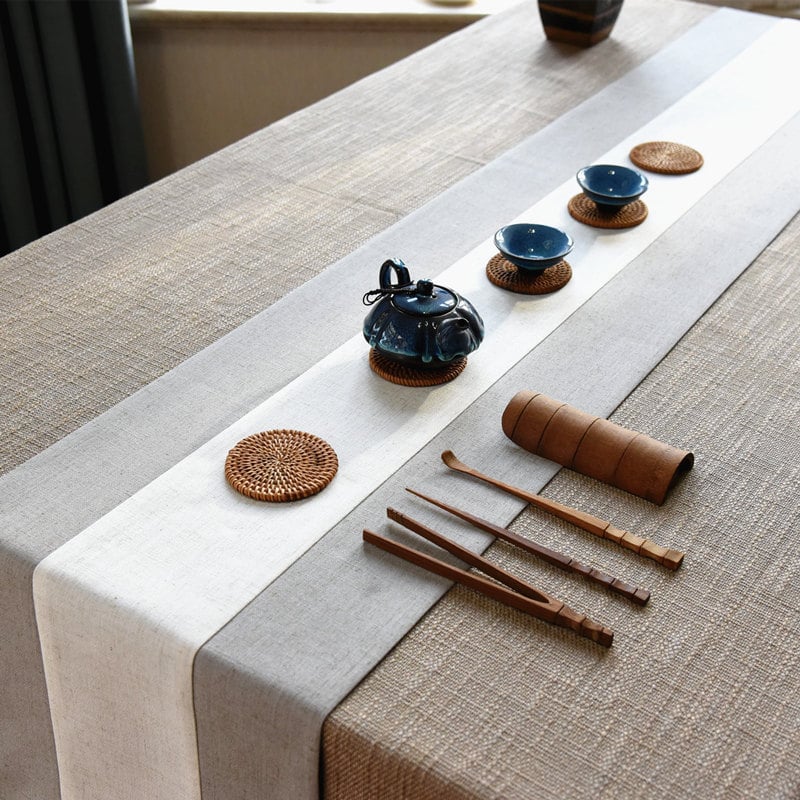 Zen inspiriran kineskim stilom čajni stolni trkač, podmetač za čaj i dekoracija u minimalističkom japanskom stilu, retro