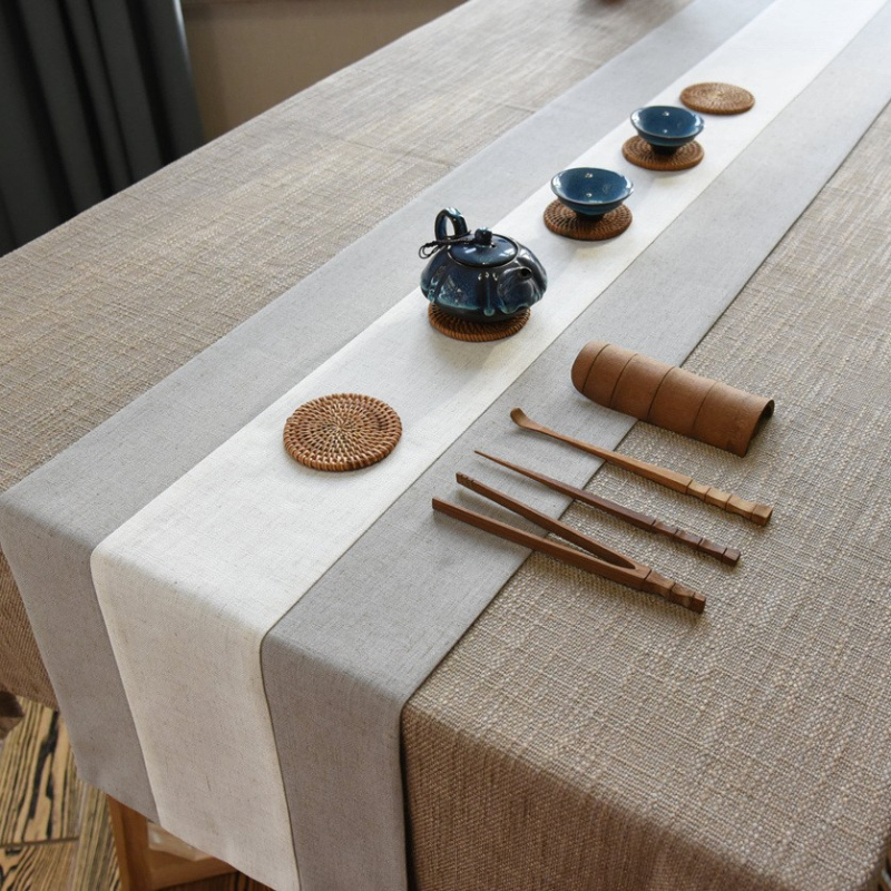Zen inspiriran kineskim stilom čajni stolni trkač, podmetač za čaj i dekoracija u minimalističkom japanskom stilu, retro
