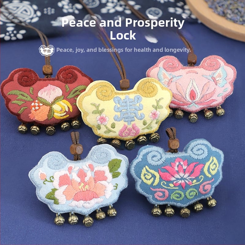 Комплект за бродиране с кръстат бод – нов китайски стил, лен, празничен мотив, друг вид бродерия