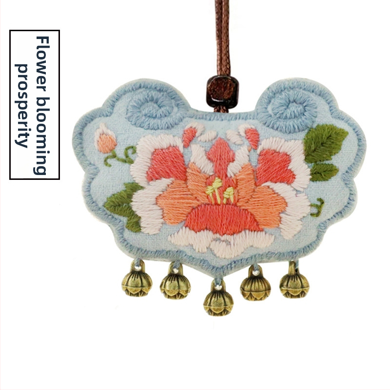 Комплект за бродиране с кръстат бод – нов китайски стил, лен, празничен мотив, друг вид бродерия