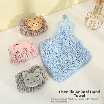 Chenille riputatav käterätik õmmeldud armsa karikatuurlooma kujutisega – paks köögikäterätik, Loomade loominguline sari