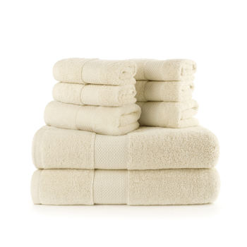 Set ručnika za tijelo i za lice od 100% pamuka, niska opadljivost, 32s pređa, šavovi, težina 120–140 g, mogućnost loga