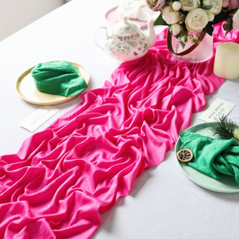 Nordic stiilis laua runner polüestrist, kahekülgne pliiseeritud gazes materjal, 100% polüester, ühtne muster, kohandatav, sobib elutoa, restoranidesse, rõdule ja kaubandusruumidele