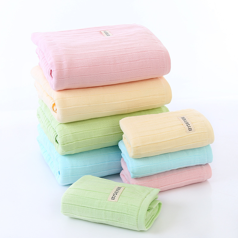 5 rétegű tiszta pamut géz törölköző, testre szabható, hajlított szegéllyel, logó nyomás elérhető