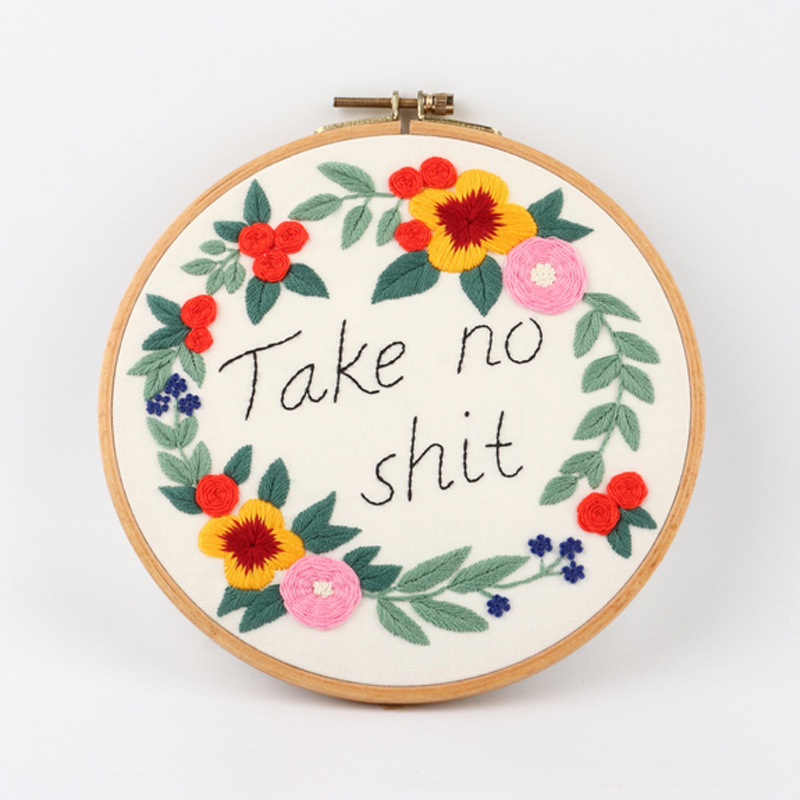 Комплект за бродиране – памучно платно, мотив растения и цветя, кръстат бод за начинаещи