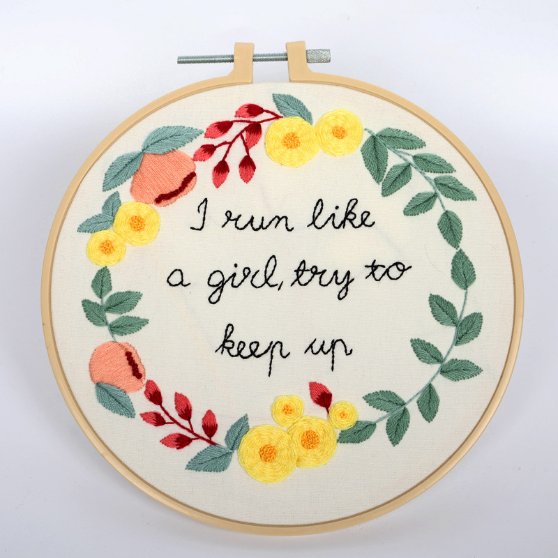 Комплект за бродиране – памучно платно, мотив растения и цветя, кръстат бод за начинаещи