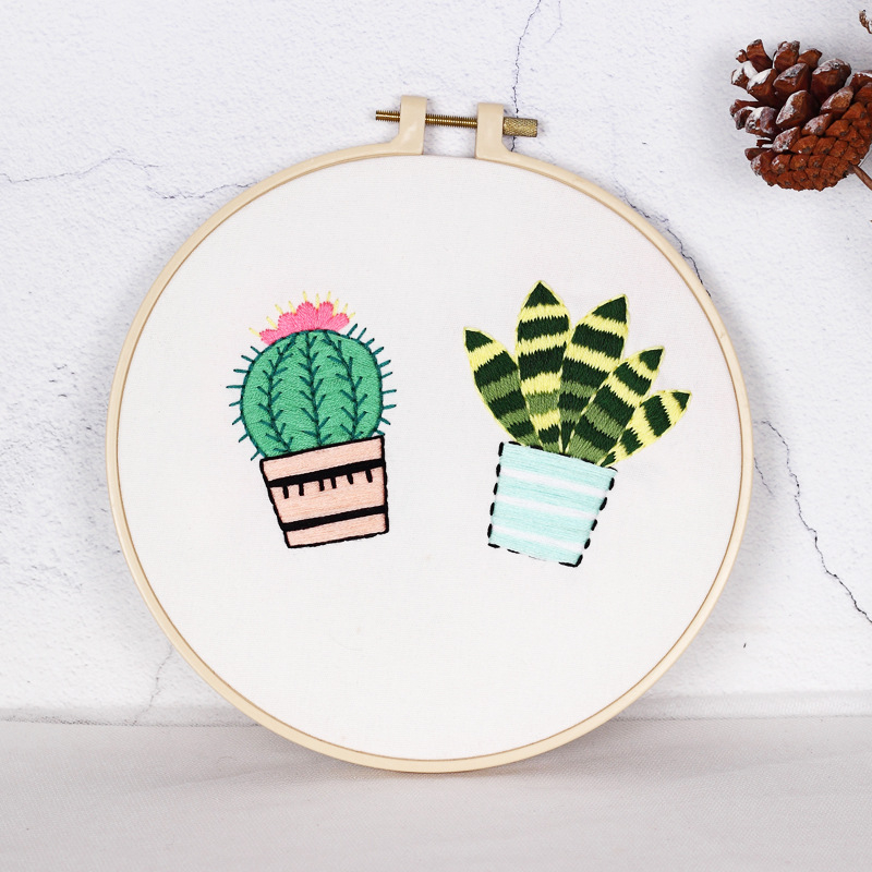 Комплект за бродиране – памучно платно, мотив растения и цветя, кръстат бод за начинаещи