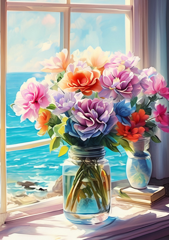 Keresztöltéses készlet - tájkép dizájn, 11CT pamut anyag, ideális nappaliba, hálószobába, dolgozószobába, étterembe