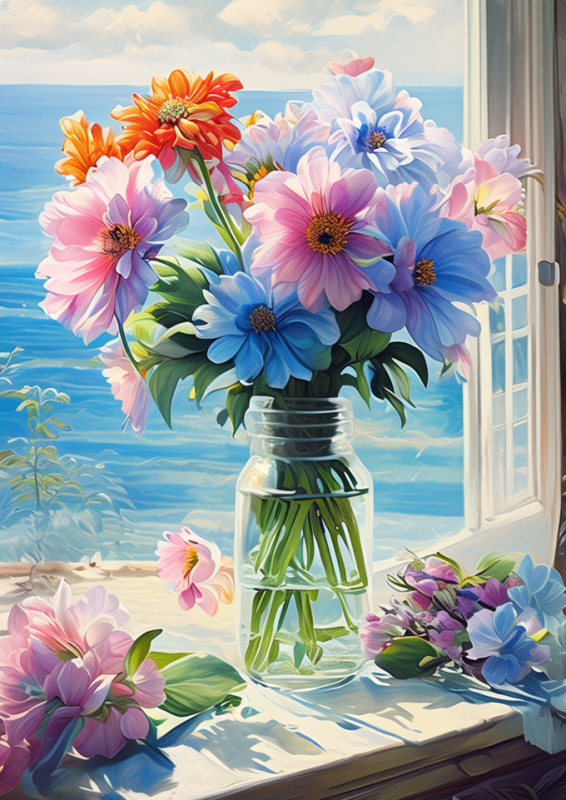 Keresztöltéses készlet - tájkép dizájn, 11CT pamut anyag, ideális nappaliba, hálószobába, dolgozószobába, étterembe