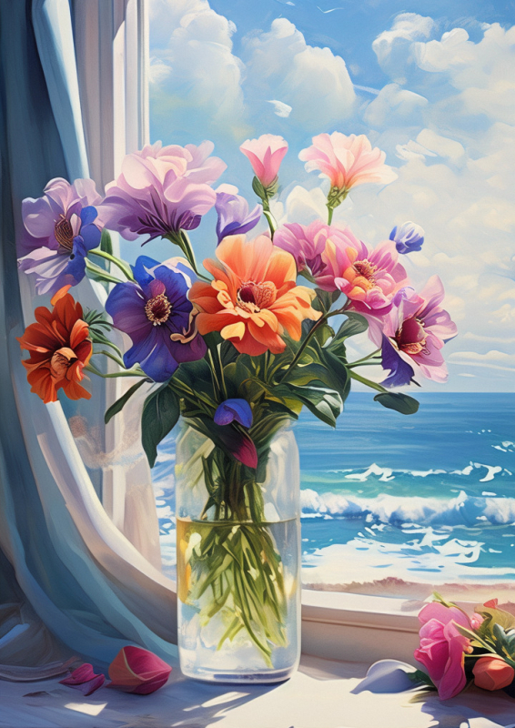 Keresztöltéses készlet - tájkép dizájn, 11CT pamut anyag, ideális nappaliba, hálószobába, dolgozószobába, étterembe