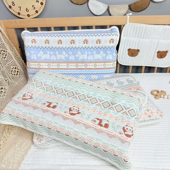 Dječje jastučnice od šest slojeva pamuk gaze, set od dva komada — jacquard tkanina, 100% pamuk