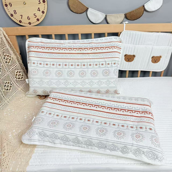 Dječje jastučnice od šest slojeva pamuk gaze, set od dva komada — jacquard tkanina, 100% pamuk