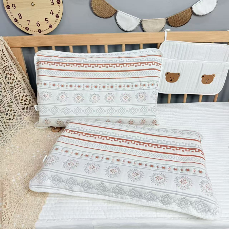 Dječje jastučnice od šest slojeva pamuk gaze, set od dva komada — jacquard tkanina, 100% pamuk