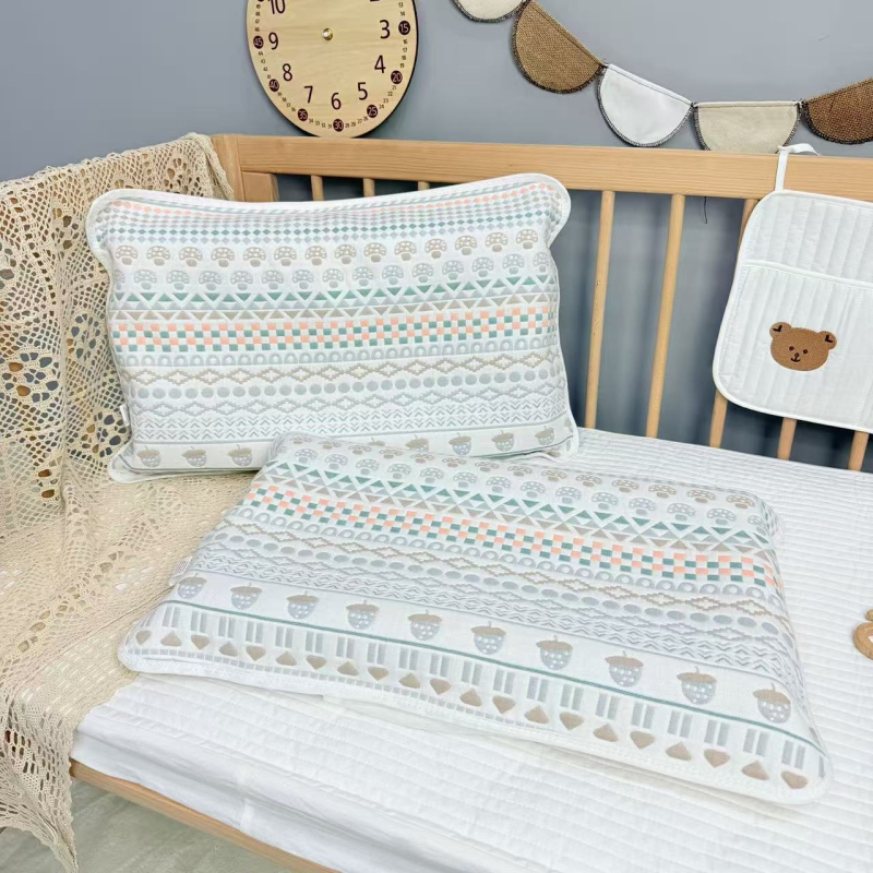 Dječje jastučnice od šest slojeva pamuk gaze, set od dva komada — jacquard tkanina, 100% pamuk