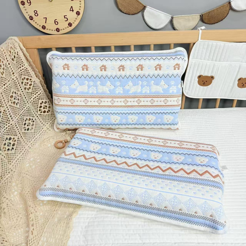 Dječje jastučnice od šest slojeva pamuk gaze, set od dva komada — jacquard tkanina, 100% pamuk