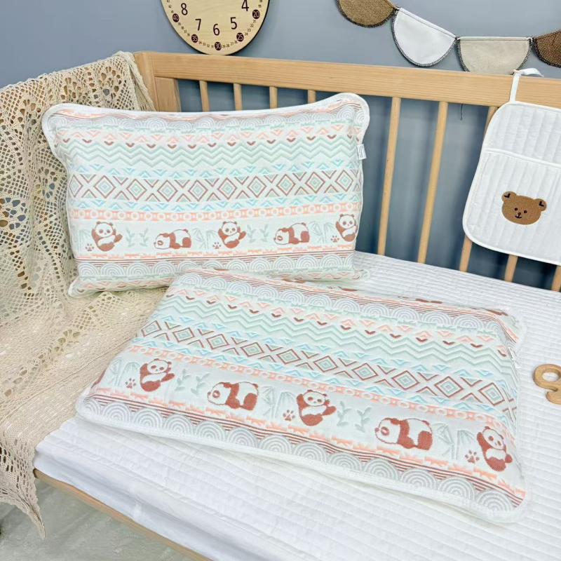 Dječje jastučnice od šest slojeva pamuk gaze, set od dva komada — jacquard tkanina, 100% pamuk