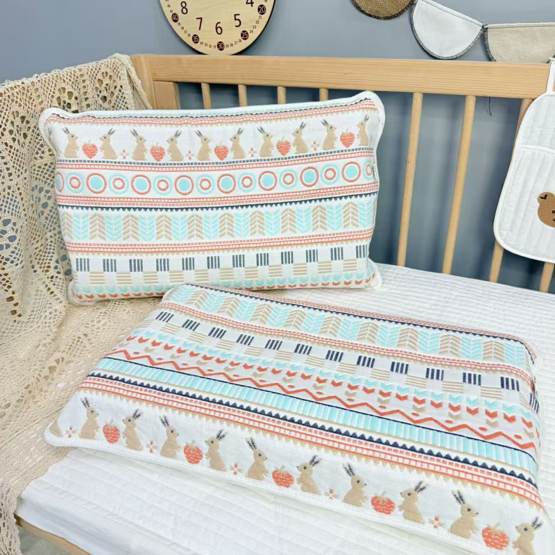 Dječje jastučnice od šest slojeva pamuk gaze, set od dva komada — jacquard tkanina, 100% pamuk