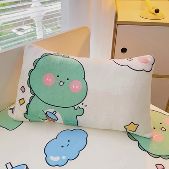 Gyerekeknek szóló párnahuzat tej-velúr anyagból, téli korall-velúr meleg, vastag tömés, egyszemélyes csomag