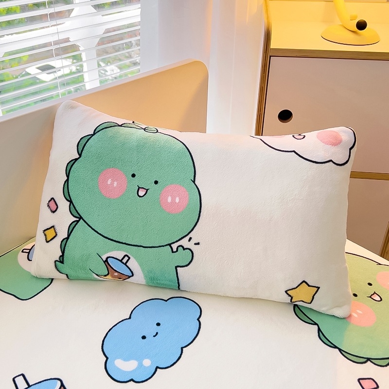 Gyerekeknek szóló párnahuzat tej-velúr anyagból, téli korall-velúr meleg, vastag tömés, egyszemélyes csomag