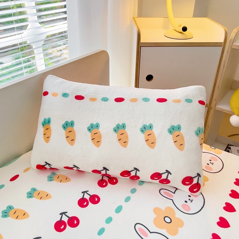 Gyerekeknek szóló párnahuzat tej-velúr anyagból, téli korall-velúr meleg, vastag tömés, egyszemélyes csomag