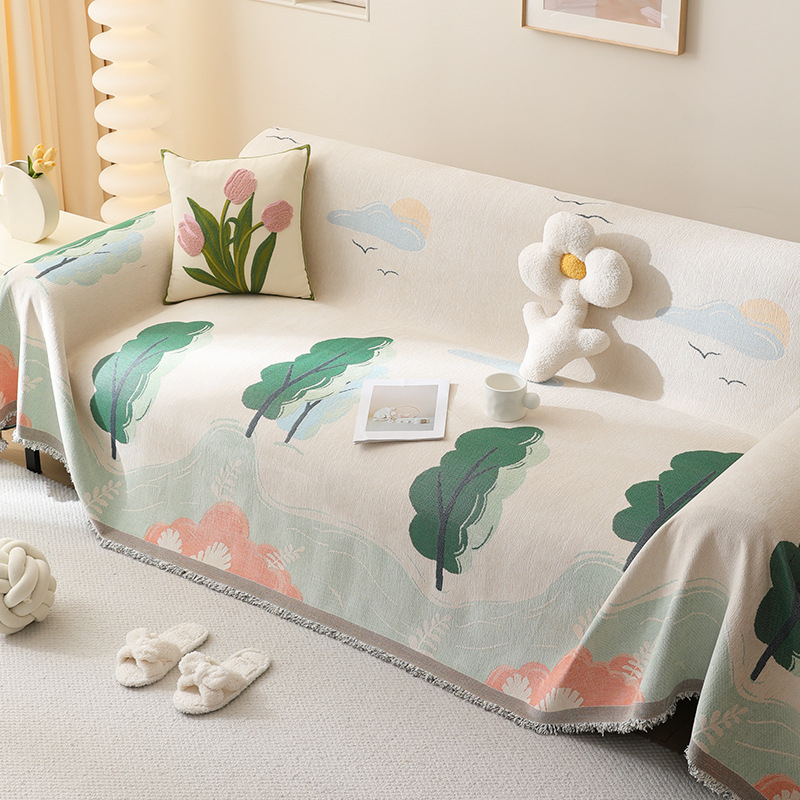 Guantao Chenille kanapévédő huzat háromüléses kanapéhoz, macskakarcolás elleni, porálló, teljes lefedettség; minták: csillagfényes égbolt, geometriai, szivárvány, növény virágok