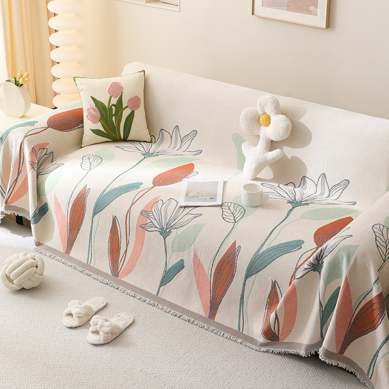 Guantao Chenille kanapévédő huzat háromüléses kanapéhoz, macskakarcolás elleni, porálló, teljes lefedettség; minták: csillagfényes égbolt, geometriai, szivárvány, növény virágok