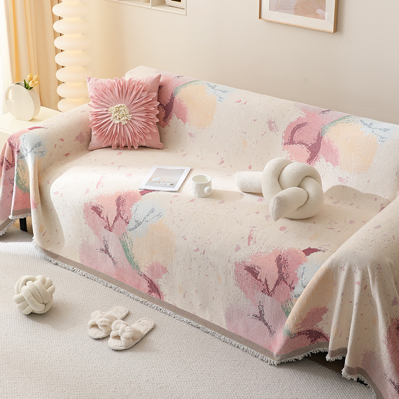 Guantao Chenille kanapévédő huzat háromüléses kanapéhoz, macskakarcolás elleni, porálló, teljes lefedettség; minták: csillagfényes égbolt, geometriai, szivárvány, növény virágok