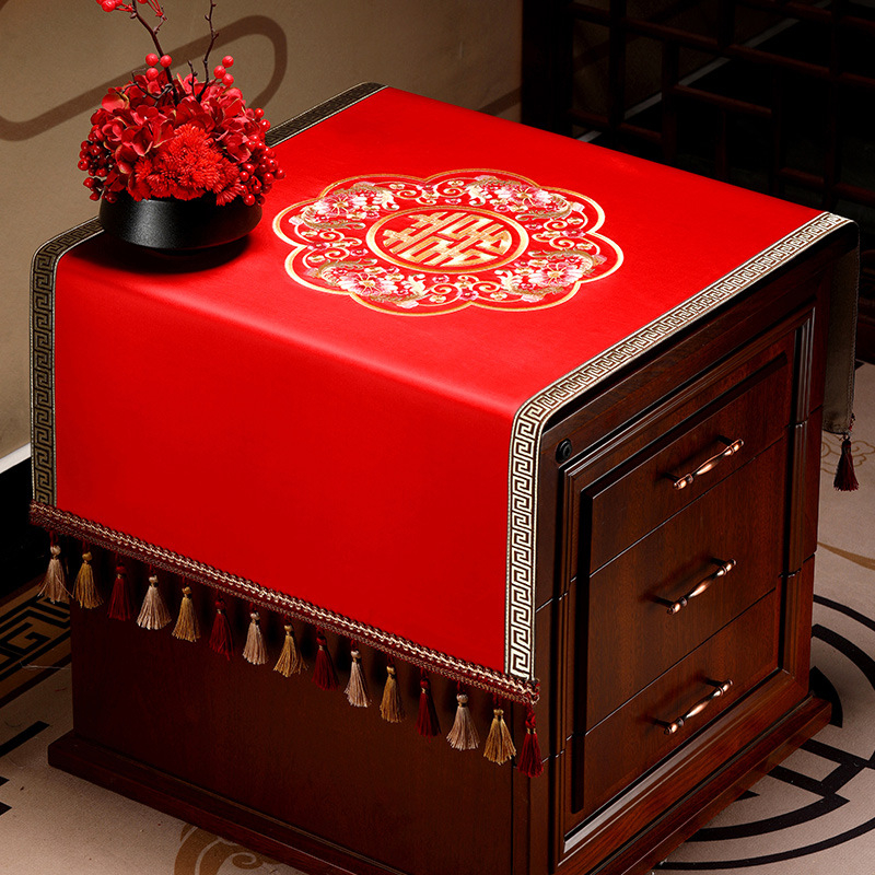 Многофункционална покривка за маси и шкафове за нощно шкафче, кафе маса и маса за хранене — стил: Нов китайски стил — пространство: всекидневна — Материал: Друг