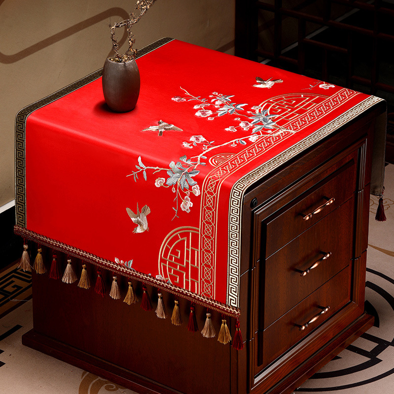 Многофункционална покривка за маси и шкафове за нощно шкафче, кафе маса и маса за хранене — стил: Нов китайски стил — пространство: всекидневна — Материал: Друг