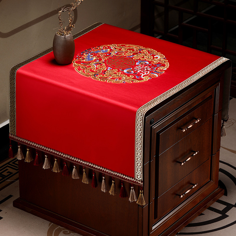 Многофункционална покривка за маси и шкафове за нощно шкафче, кафе маса и маса за хранене — стил: Нов китайски стил — пространство: всекидневна — Материал: Друг