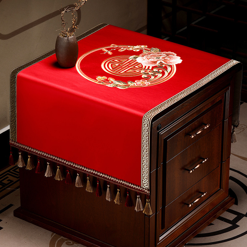 Многофункционална покривка за маси и шкафове за нощно шкафче, кафе маса и маса за хранене — стил: Нов китайски стил — пространство: всекидневна — Материал: Друг