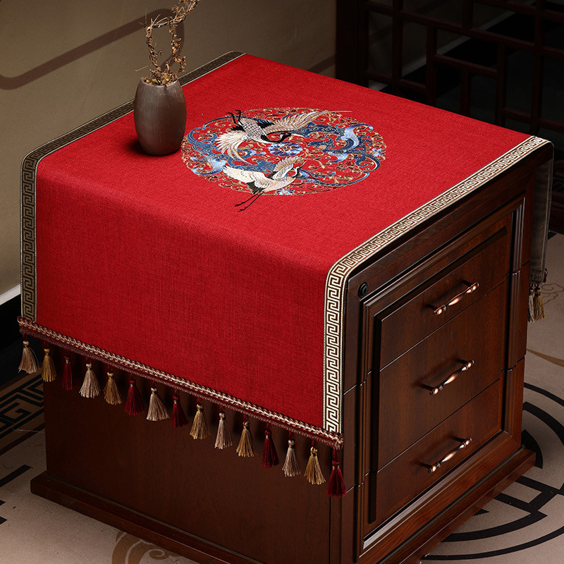 Многофункционална покривка за маси и шкафове за нощно шкафче, кафе маса и маса за хранене — стил: Нов китайски стил — пространство: всекидневна — Материал: Друг