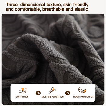 Kanapéhuzat, poliészter, vastag jacquard szegély, két ülőhelyes karfa nélküli kanapéhoz, egyszínű, modern minimalista stílus