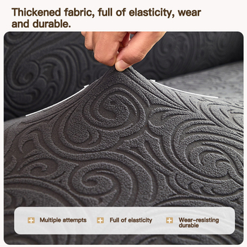 Kanapéhuzat, poliészter, vastag jacquard szegély, két ülőhelyes karfa nélküli kanapéhoz, egyszínű, modern minimalista stílus