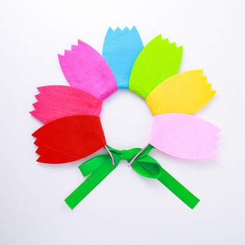 Bērnu galvas lente ar filca ziedu, rokas darbs, korejiešu stils, vasara 2024