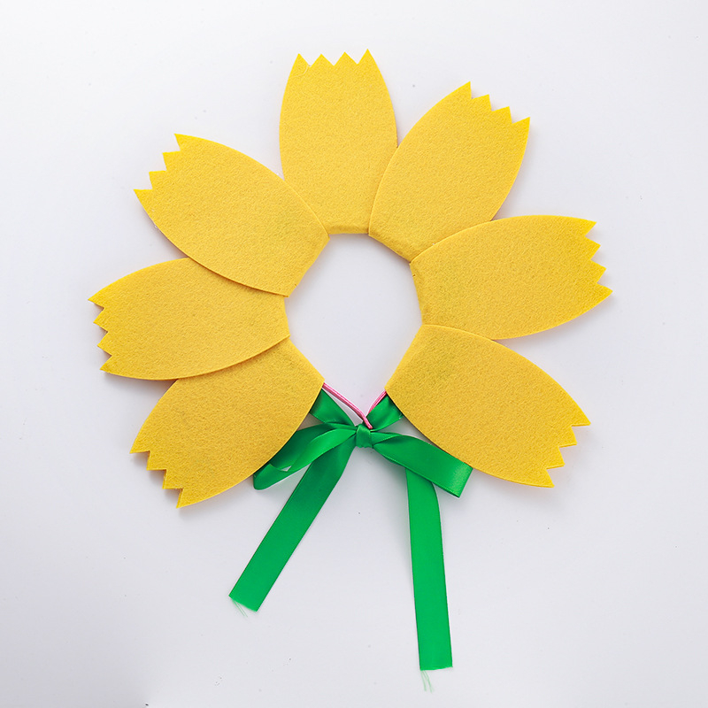 Bērnu galvas lente ar filca ziedu, rokas darbs, korejiešu stils, vasara 2024