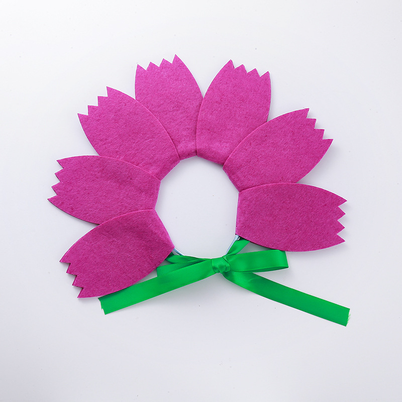 Bērnu galvas lente ar filca ziedu, rokas darbs, korejiešu stils, vasara 2024