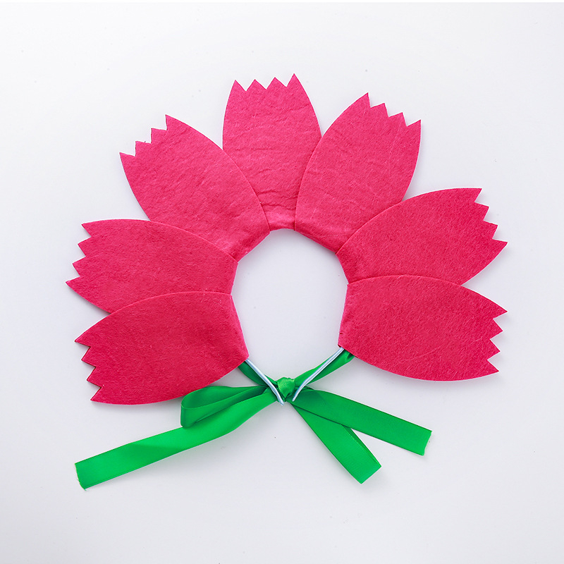 Bērnu galvas lente ar filca ziedu, rokas darbs, korejiešu stils, vasara 2024