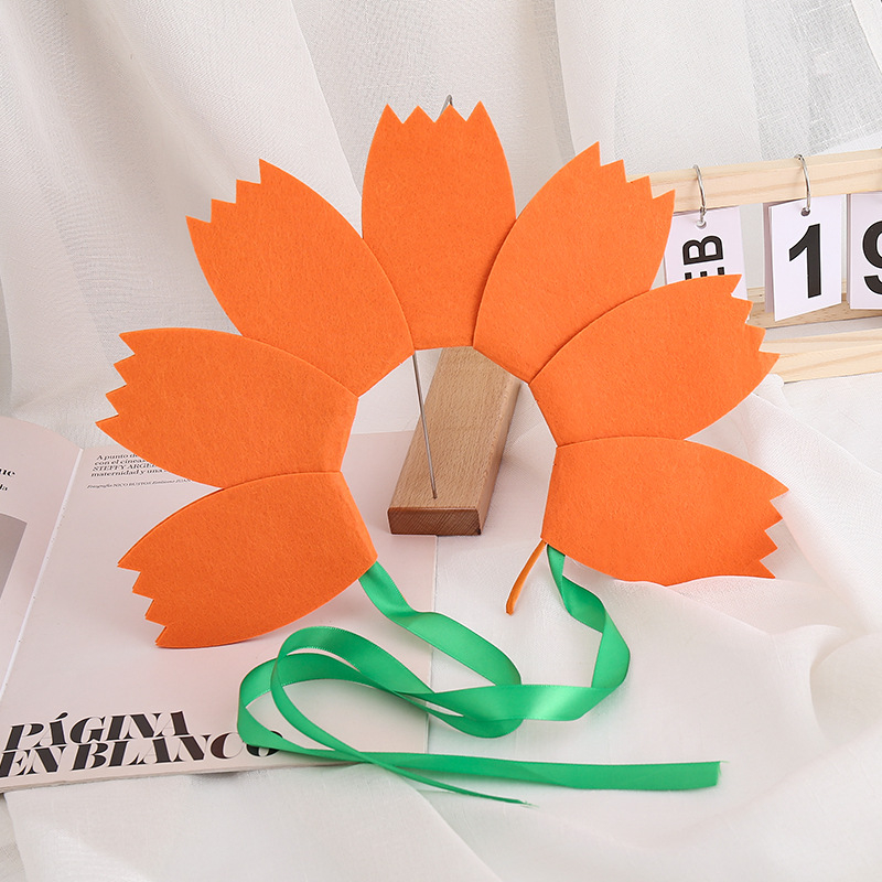 Bērnu galvas lente ar filca ziedu, rokas darbs, korejiešu stils, vasara 2024