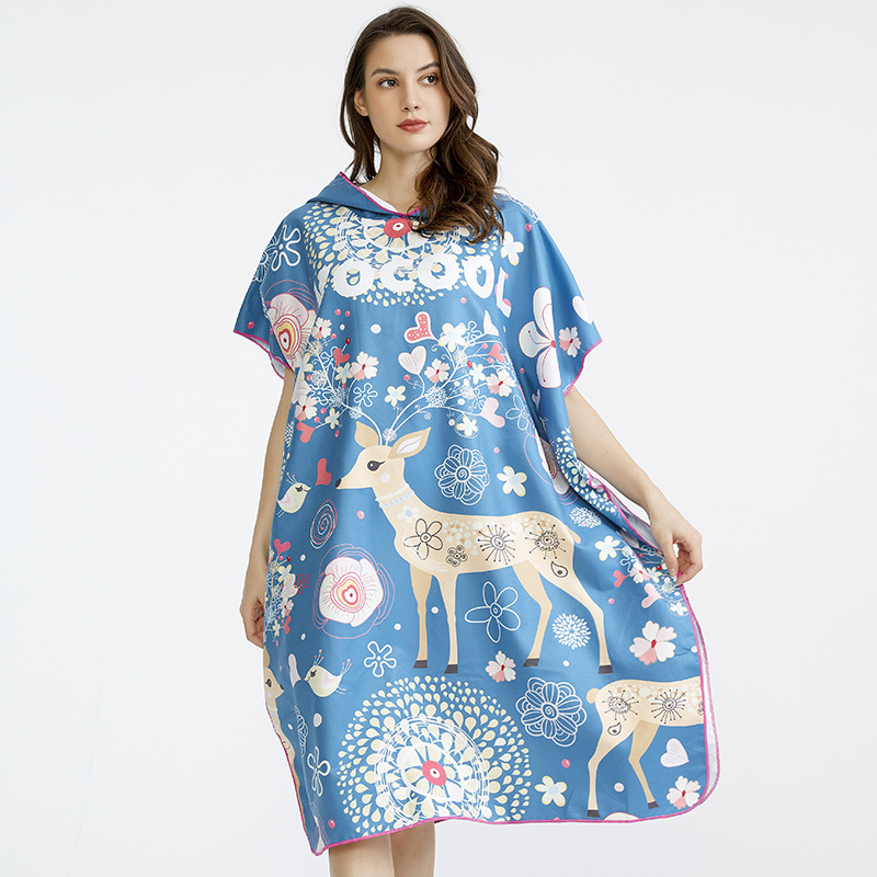 VOCOOL Kapucnis törölköző-köpeny – finom rostokból, 400–500 g, 150D, nyomtatott