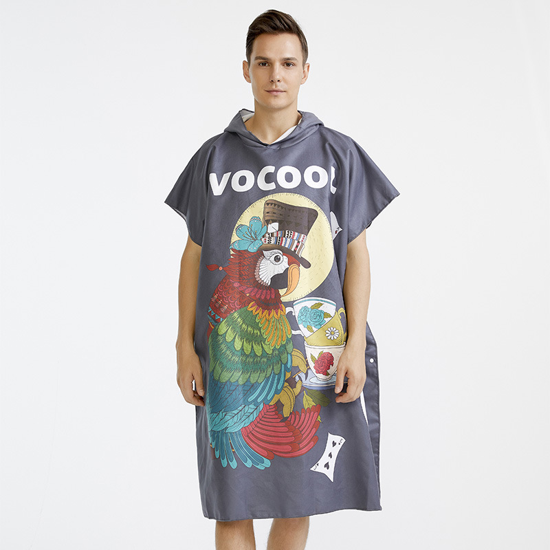 VOCOOL Kapucija-ručnik-plašt od mikrovlakana, 400–500 g, 150D, otisak, za plažu i plivanje