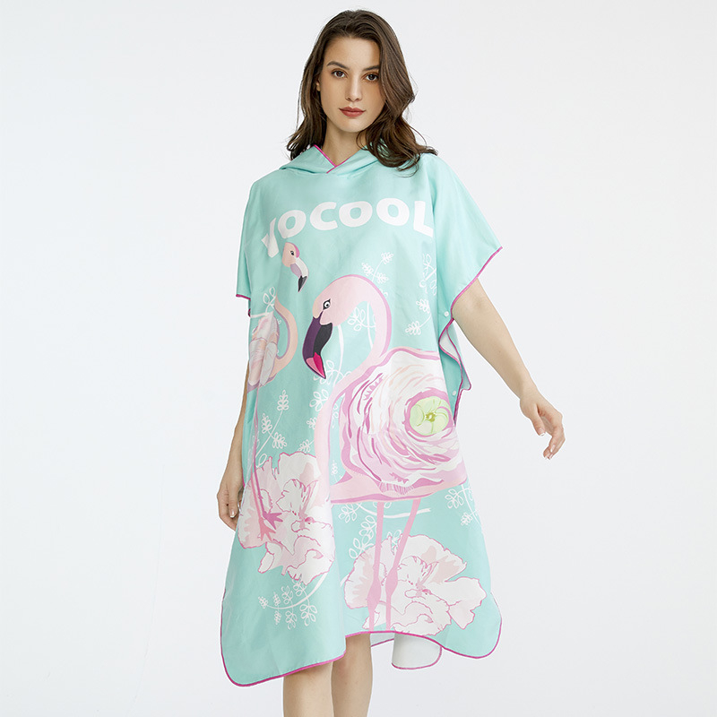 VOCOOL Kapucnis törölköző-köpeny – finom rostokból, 400–500 g, 150D, nyomtatott