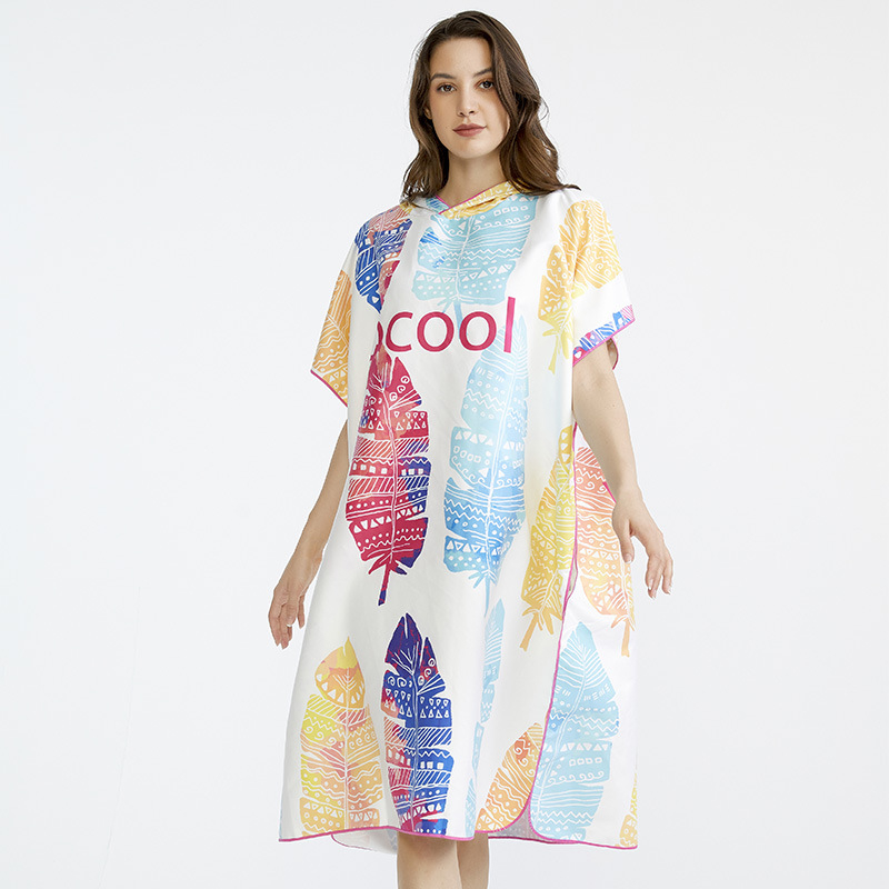 VOCOOL Kapucnis törölköző-köpeny – finom rostokból, 400–500 g, 150D, nyomtatott