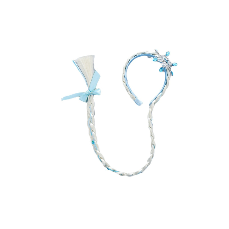 Meitenēm paredzēta pīti parūka ar ziedu rakstu, krona un matu spraudele