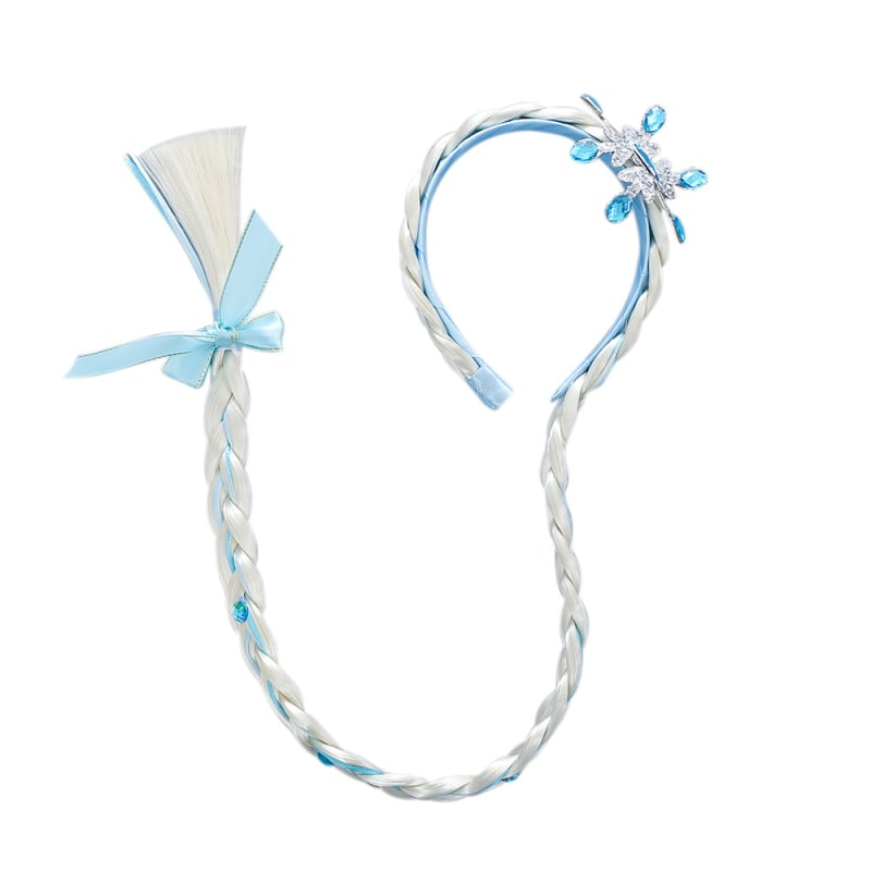 Meitenēm paredzēta pīti parūka ar ziedu rakstu, krona un matu spraudele