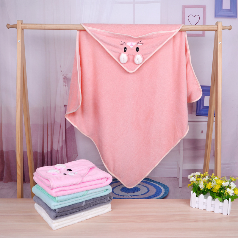 Baba kapucnis fürdőlepedő, nedvszívó Coral fleece, 200–300 g, 150D, sima szövés, mesés dizájn, vastag fürdőköntös őszre–télre