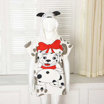 Laste kapuutsiga rätikmantel, 100% puuvill, 200–300 g, karikatuurid/loomade mustrid