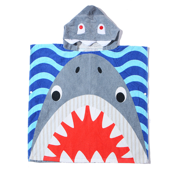 Laste kapuutsiga rätikmantel, 100% puuvill, 200–300 g, karikatuurid/loomade mustrid